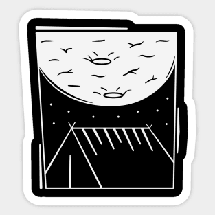 camping on a full moon night Sticker